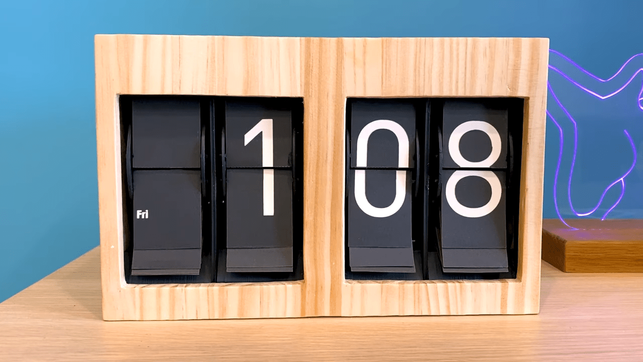 Steppers And ESP32 Make This RetroModern FlipClock Tick Hackaday