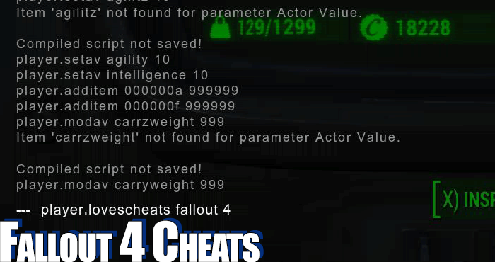 Fallout 4 Cheat Codes (Console Commands) and Hacks