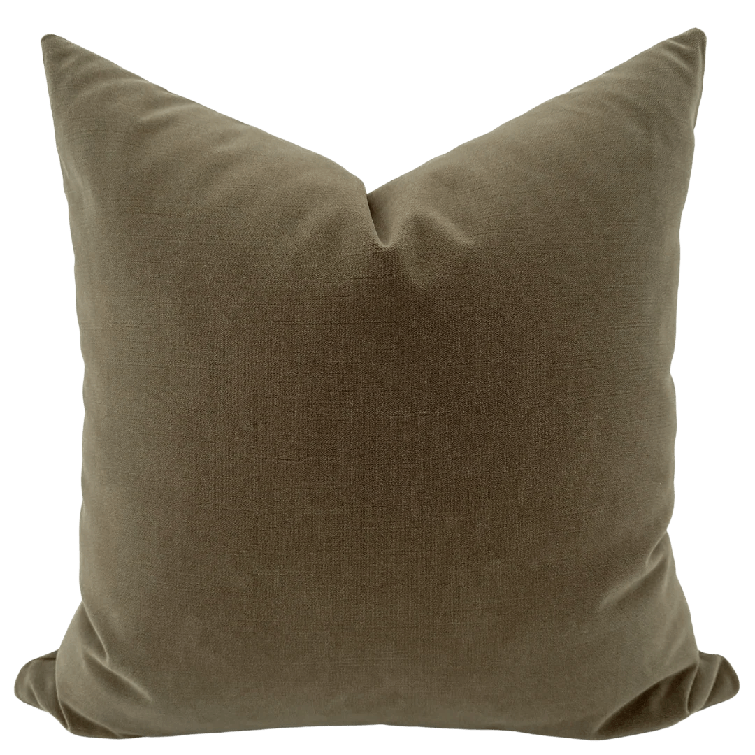 Olive Velvet Pillow Cover