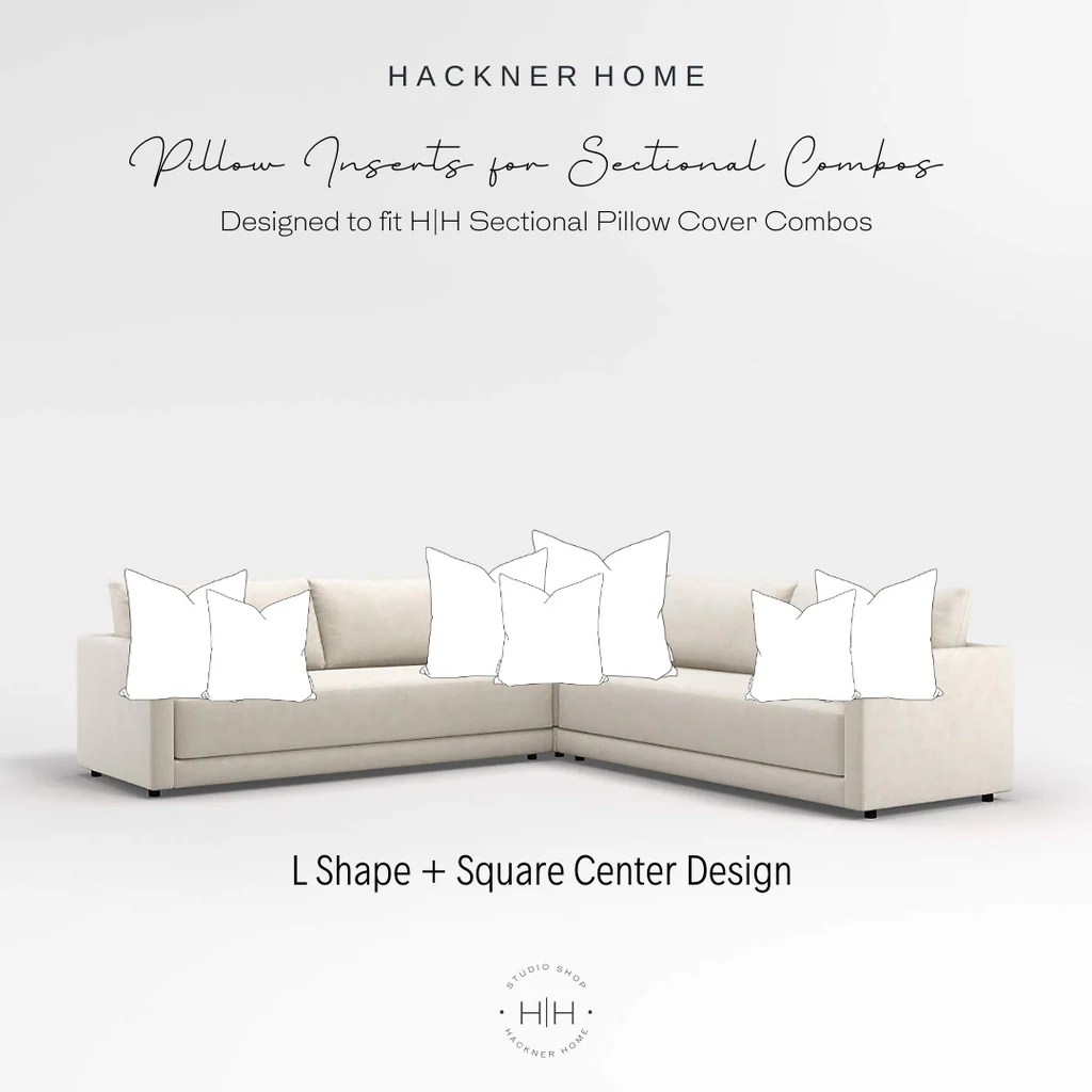 Sectional Pillow Inserts for LShaped Bench Square Center Design