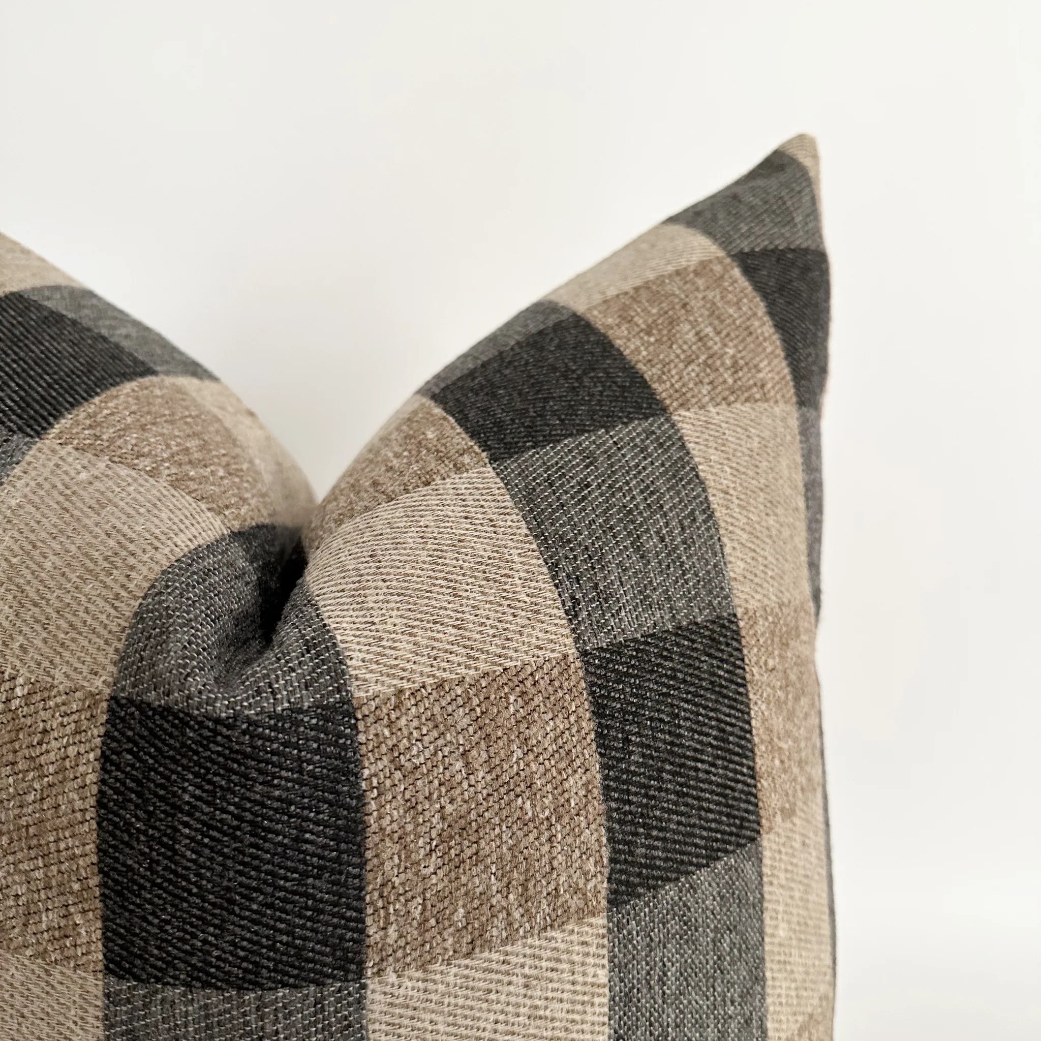 Brown Black Checkered Pillow Cover