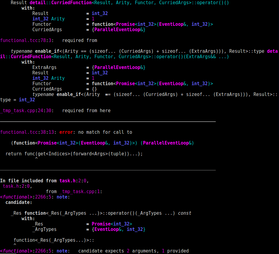 g++ output prettyprinter