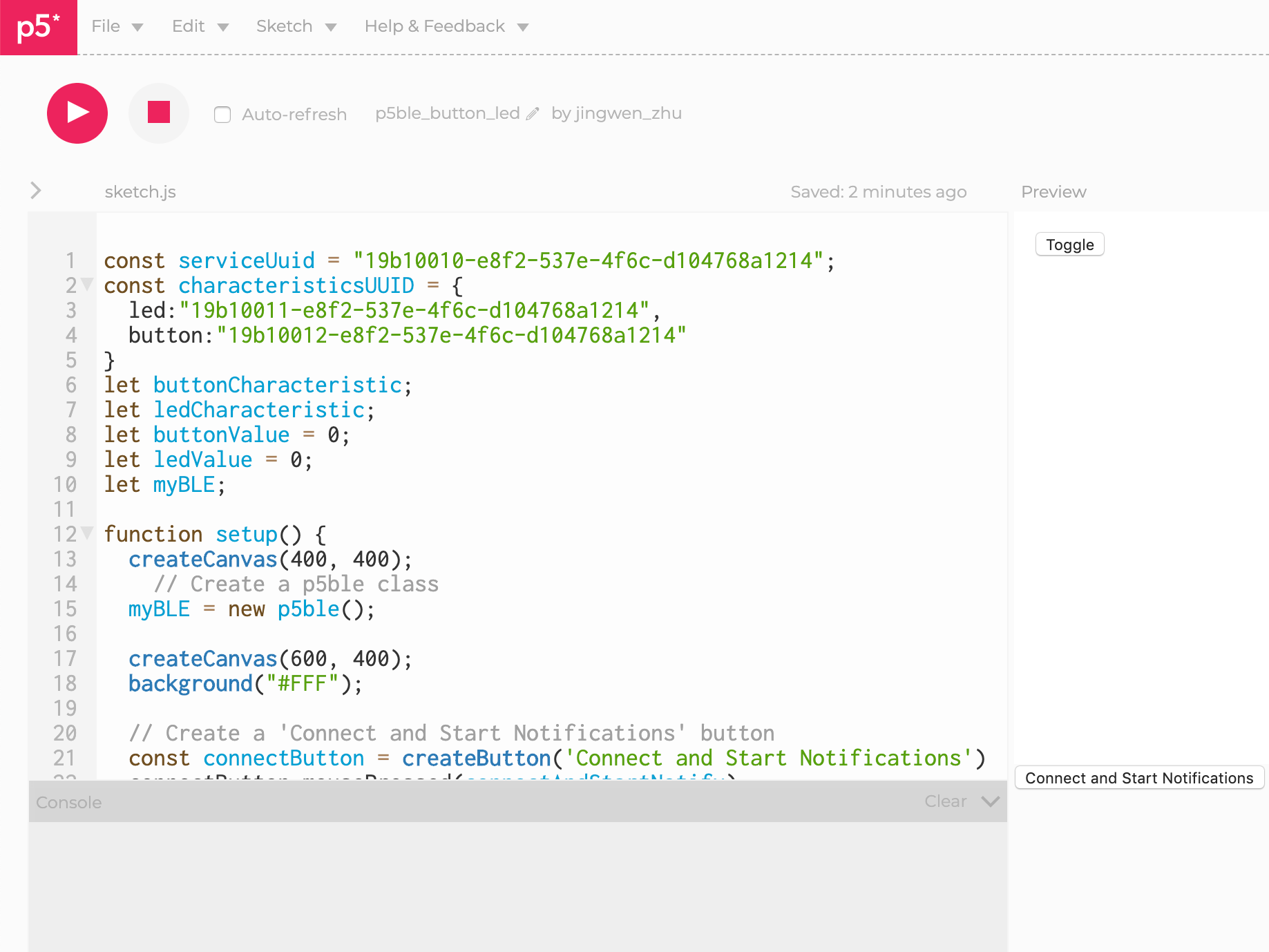 Getting Started with p5.ble.js Using Arduino Nano 33 BLE Hackster.io