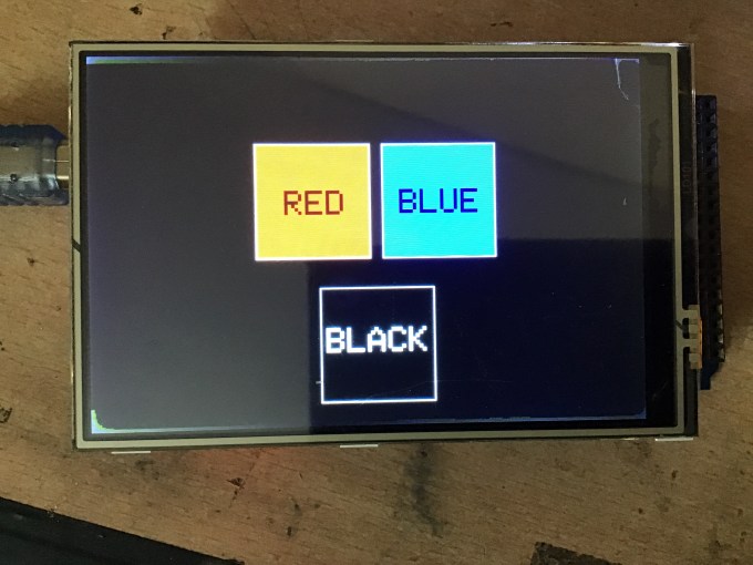 Touch screen buttons to change background Arduino