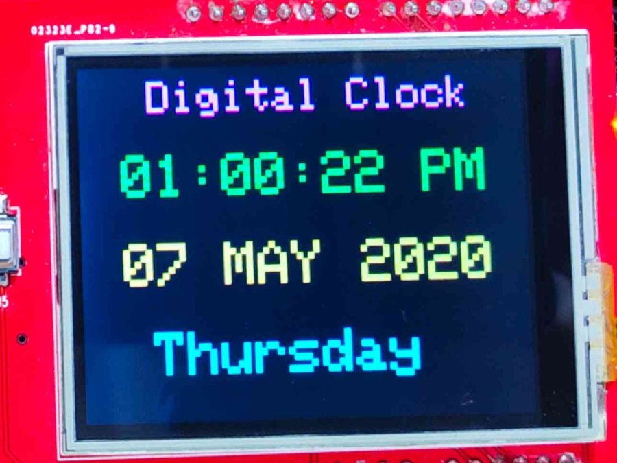 Arduino 12 hour Format Clock with TFT Display Hackster.io