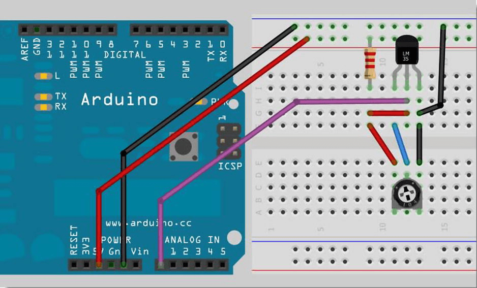LM35 Temperature Sensor Using LabVIEW And MyDAQ