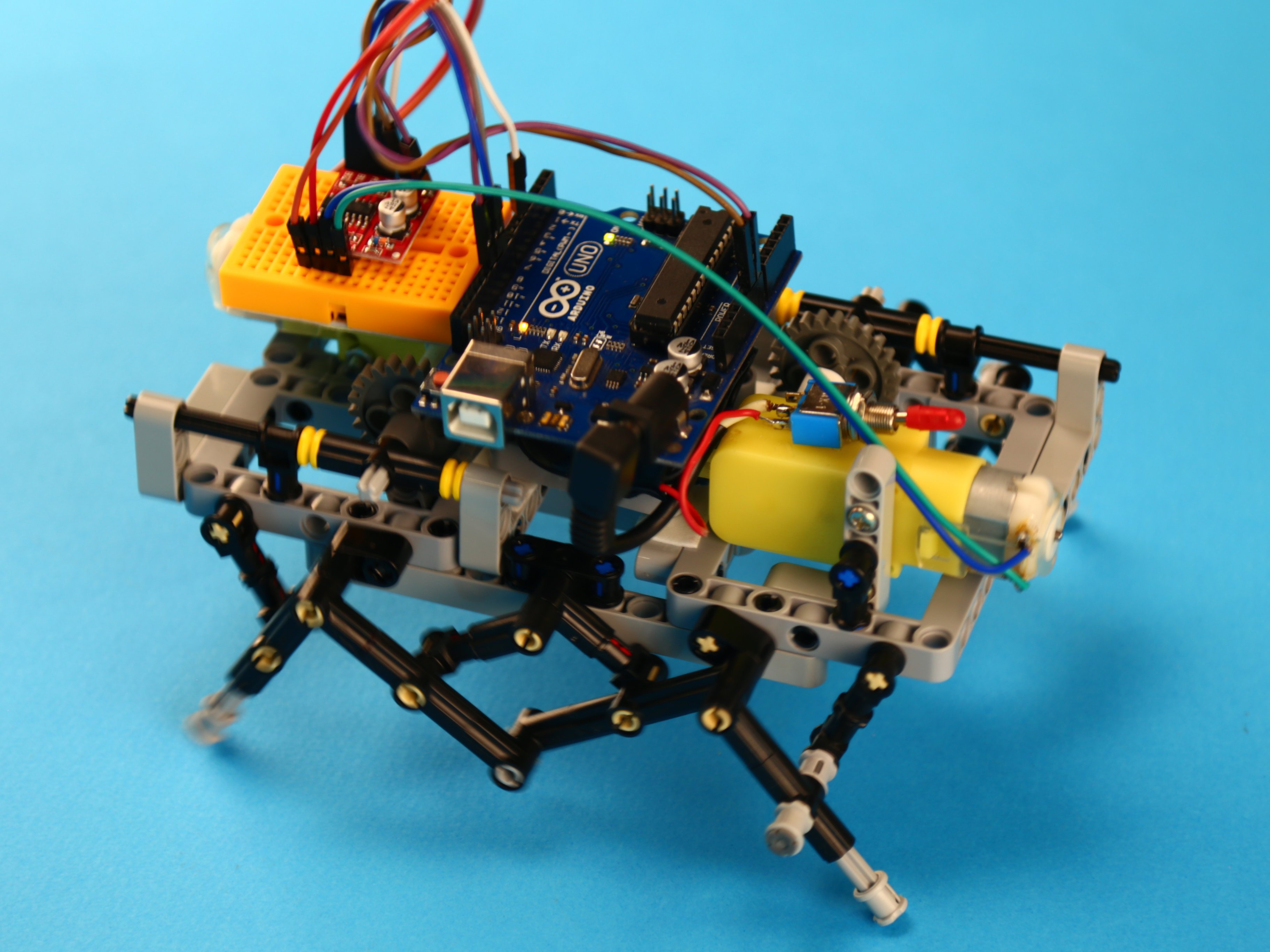A DIY Hexapod Robot with Arduino, Lego, and 3D Printed
