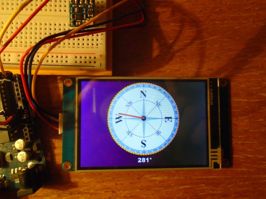 Nextion 3.5" LCD Digital Compass for Arduino Uno Arduino Project Hub
