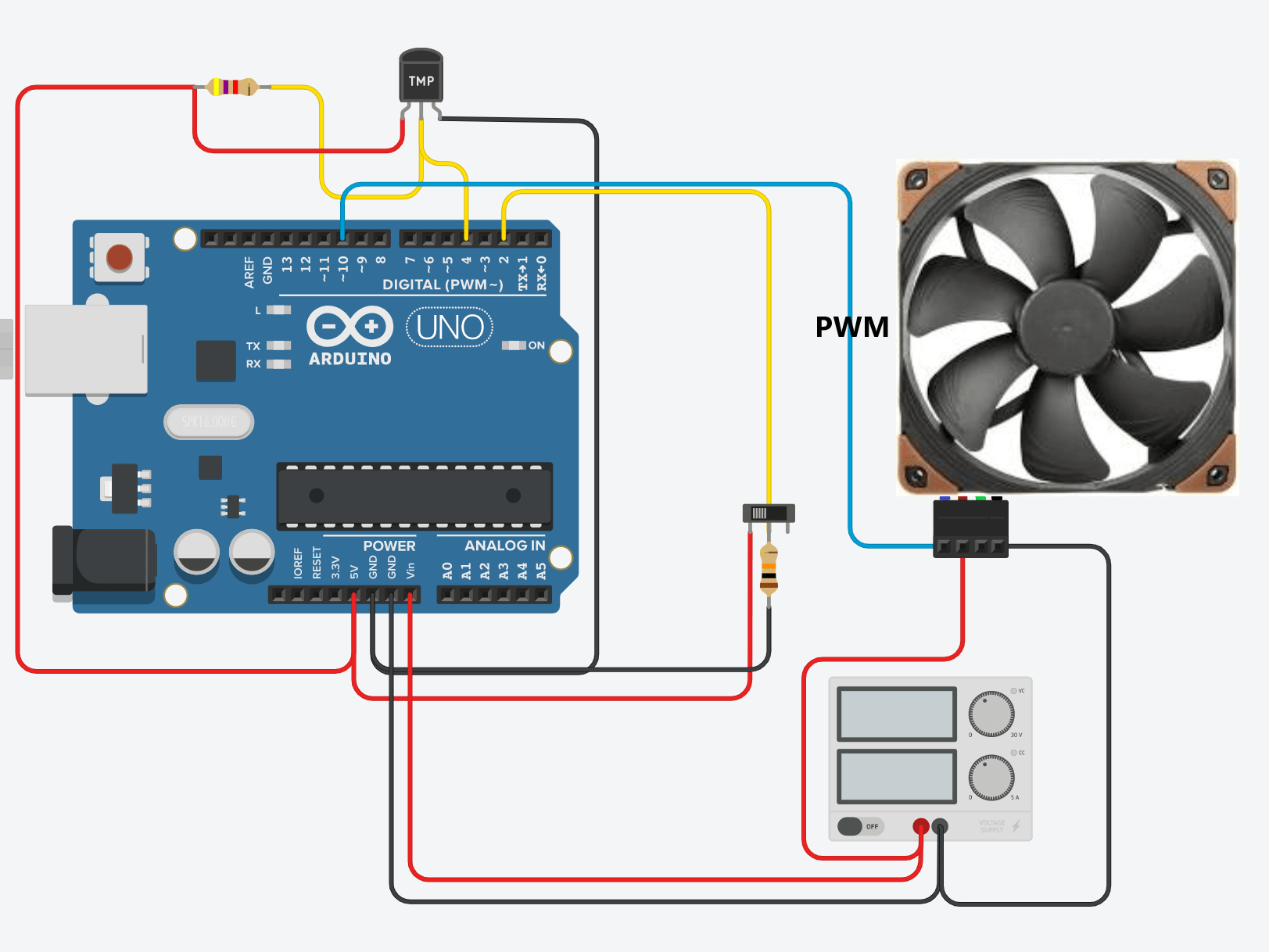 PWN Fan controller with temp sensing and button override Hackster.io