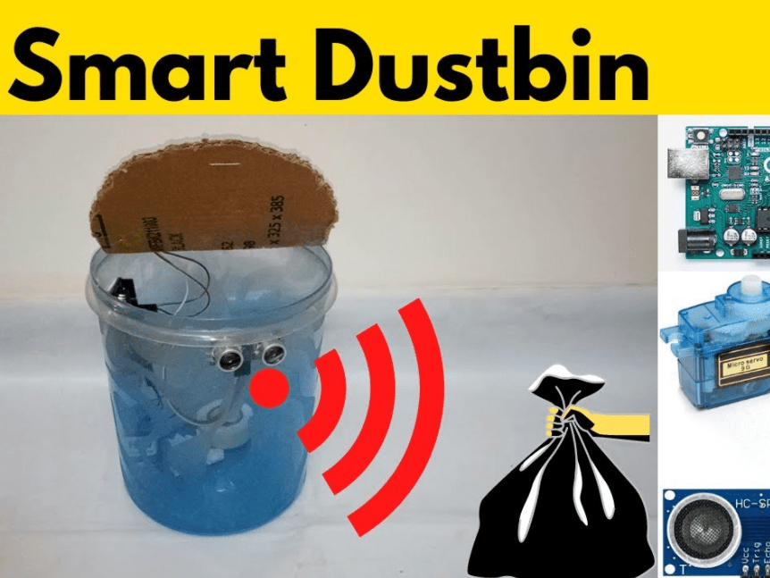 Smart Dustbin using Arduino, Ultrasonic Sensor, Servo Motor Hackster.io