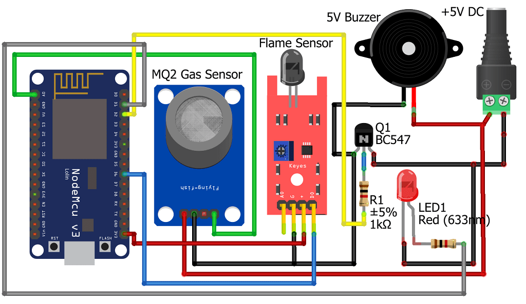 IoT Based Fire Alarm System Using NodeMCU ESP8266 Hackster.io