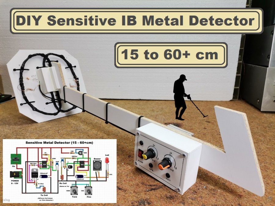 DIY Simple Sensitive IB Metal Detector with 2xNE555 IC Arduino