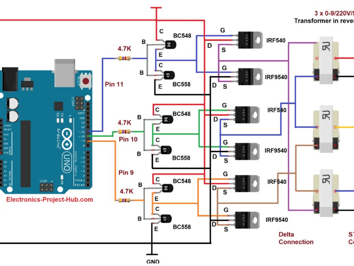 Three Phase Inverter Circuit Diagram Hackster.io
