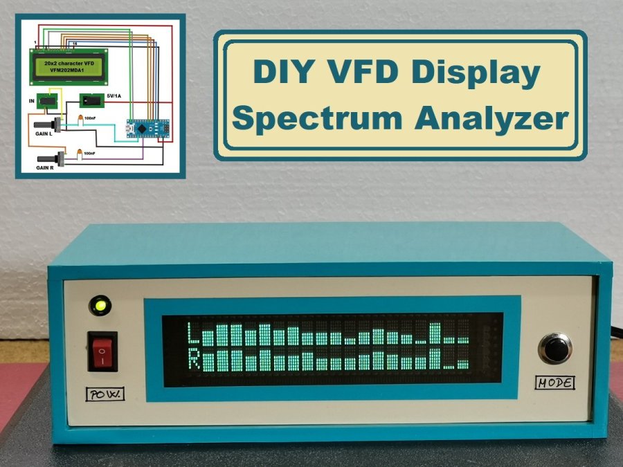 DIY Arduino Audio Spectrum Analyzer on VFD Display Arduino Project Hub
