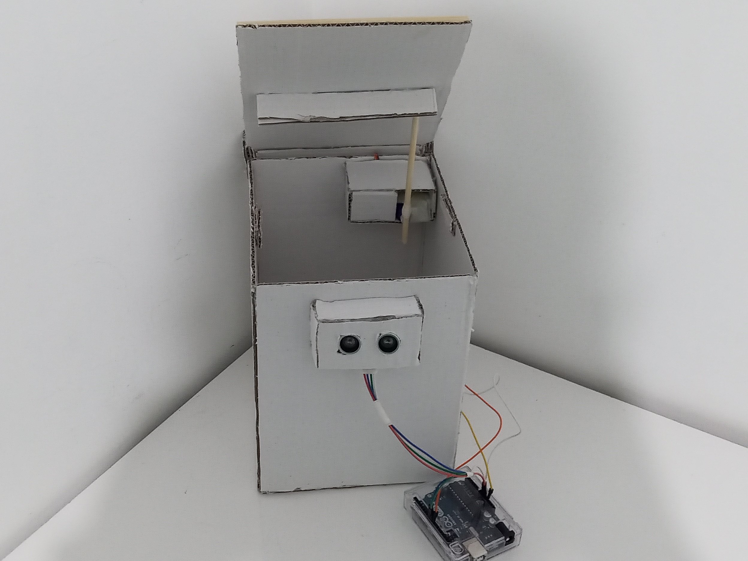 How To Make An Automatic Trash Bin Using Cardboard Hackster.io