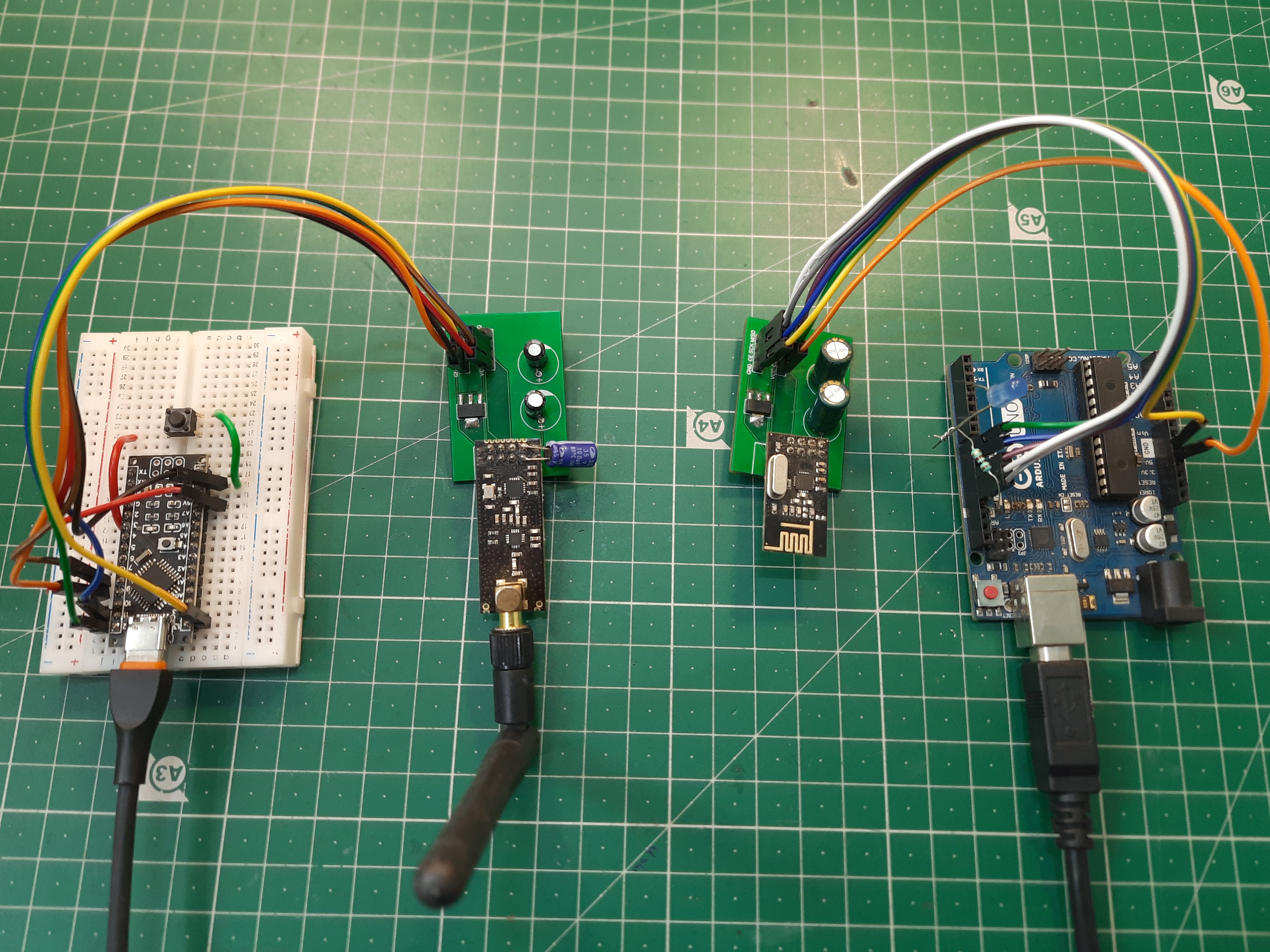 NRF24L01 testing circuit using Arduino Hackster.io