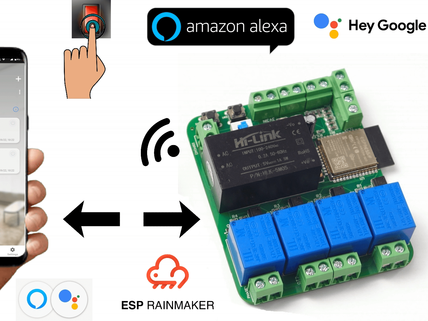 Voice, Manual & App Controlled HomeAutomation System Hackster.io