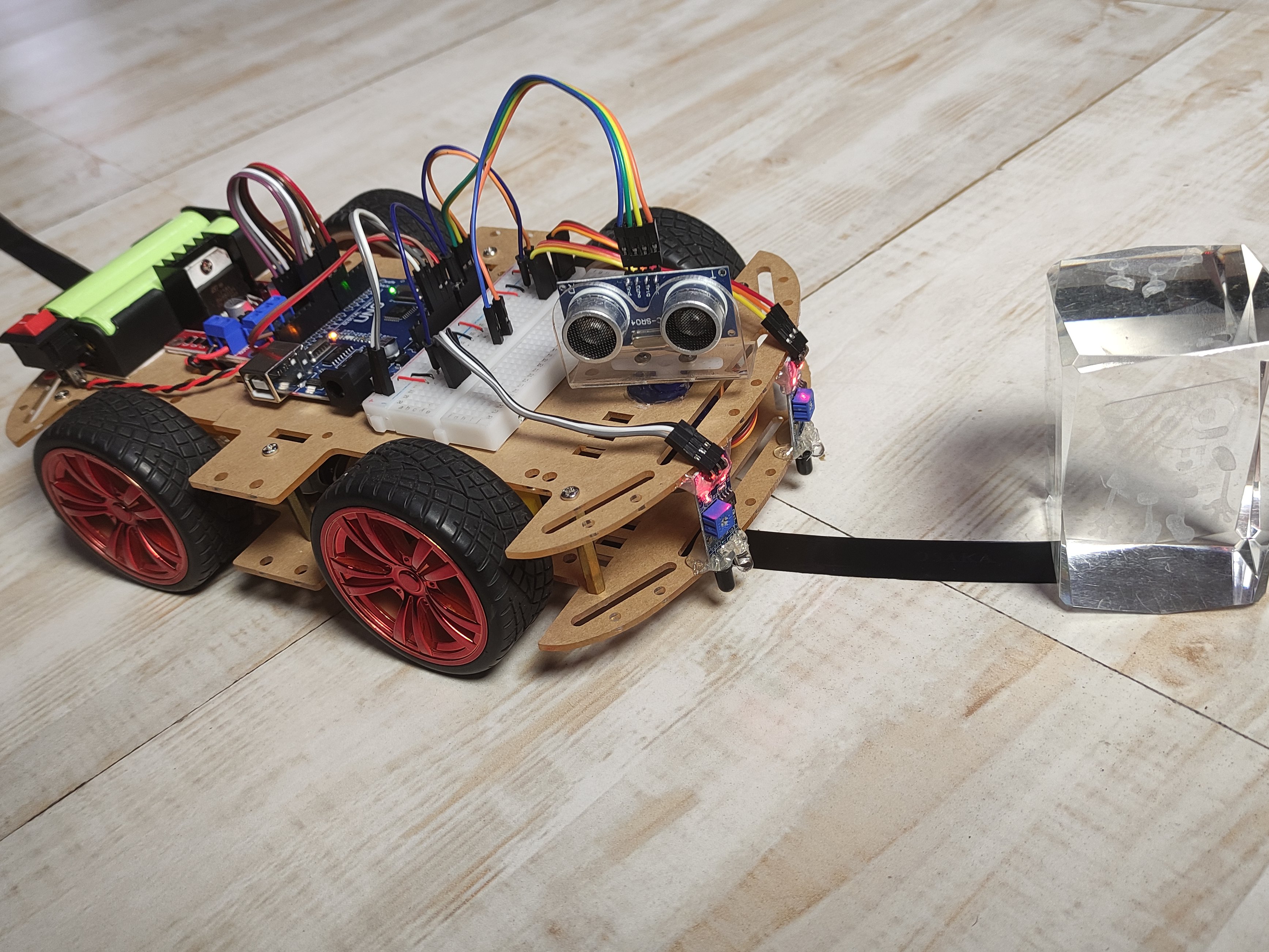 Line Follower with Obstacle Avoiding Robot - Hackster.io