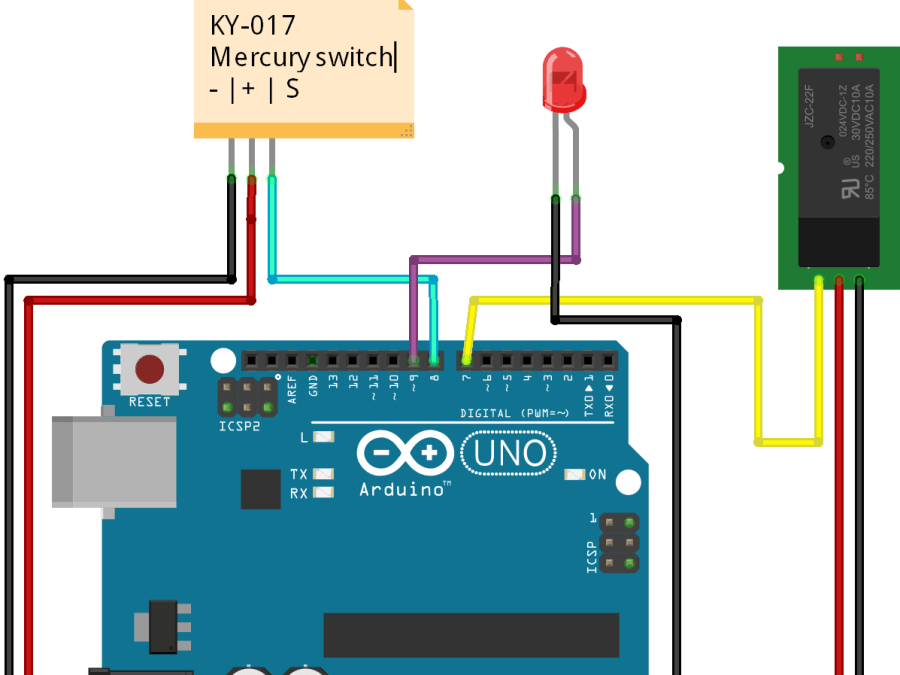 Arduino Switching Light On/Off with Mercury Switch