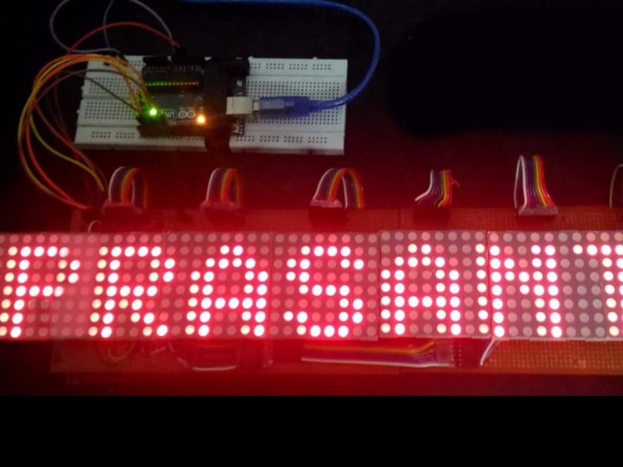 48 x 8 Scrolling LED Matrix using Arduino. Hackster.io