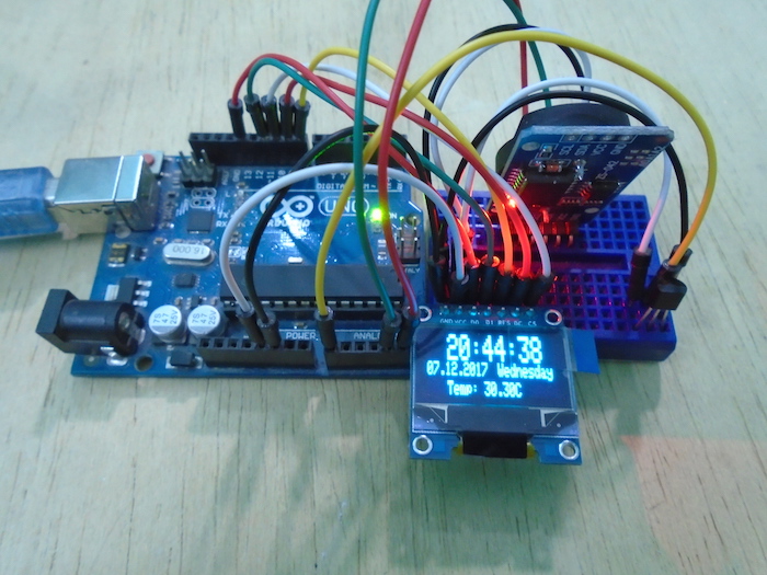 Arduino OLED Temperature Display with Real Time Clock Arduino Project Hub