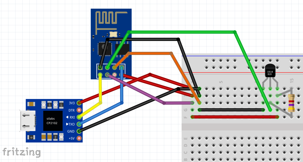 Temperature Sensor with ESP826601 And DS18B20 Hackster.io