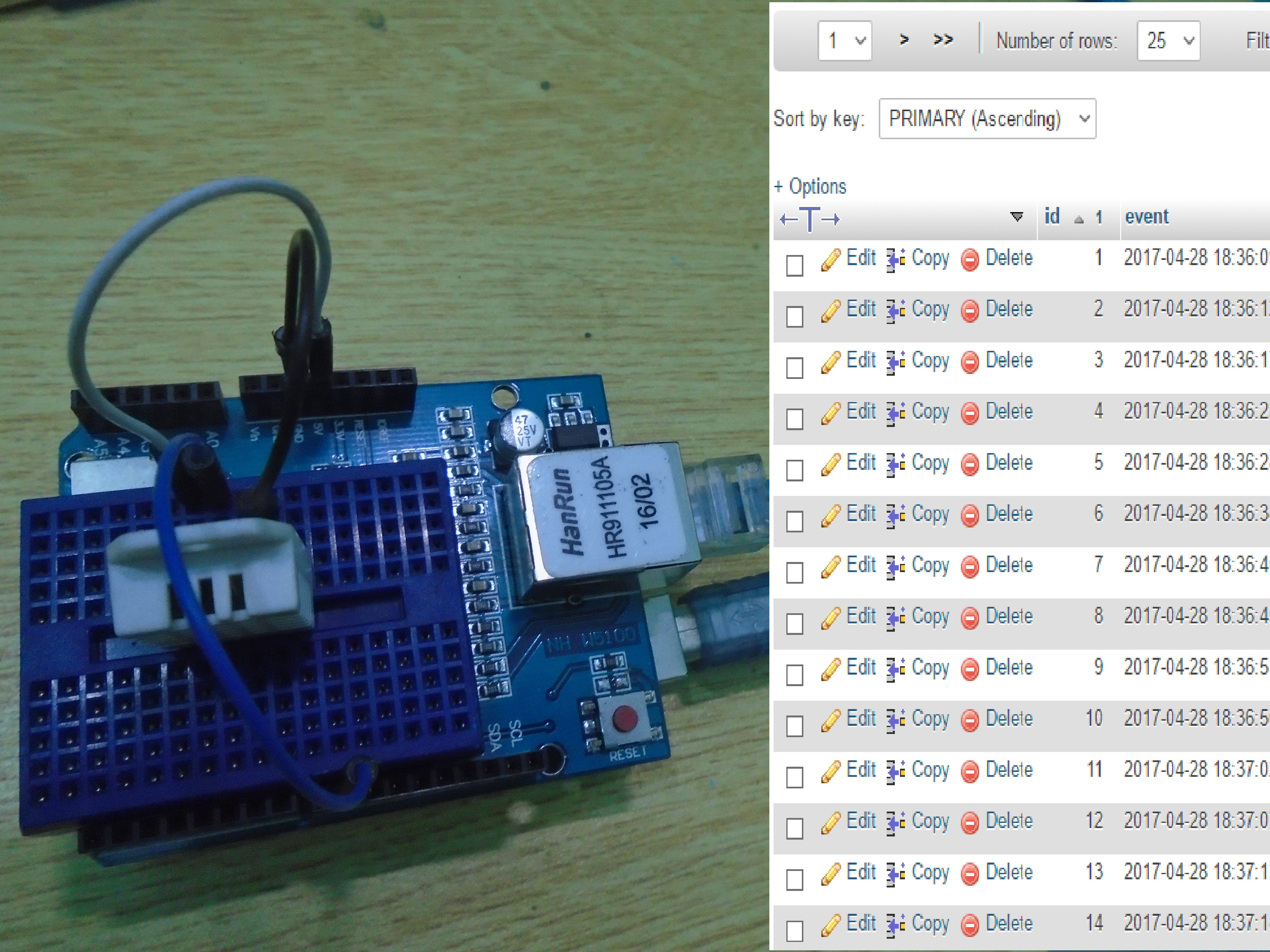 Logging Data to Database Using Arduino Shield Hackster.io