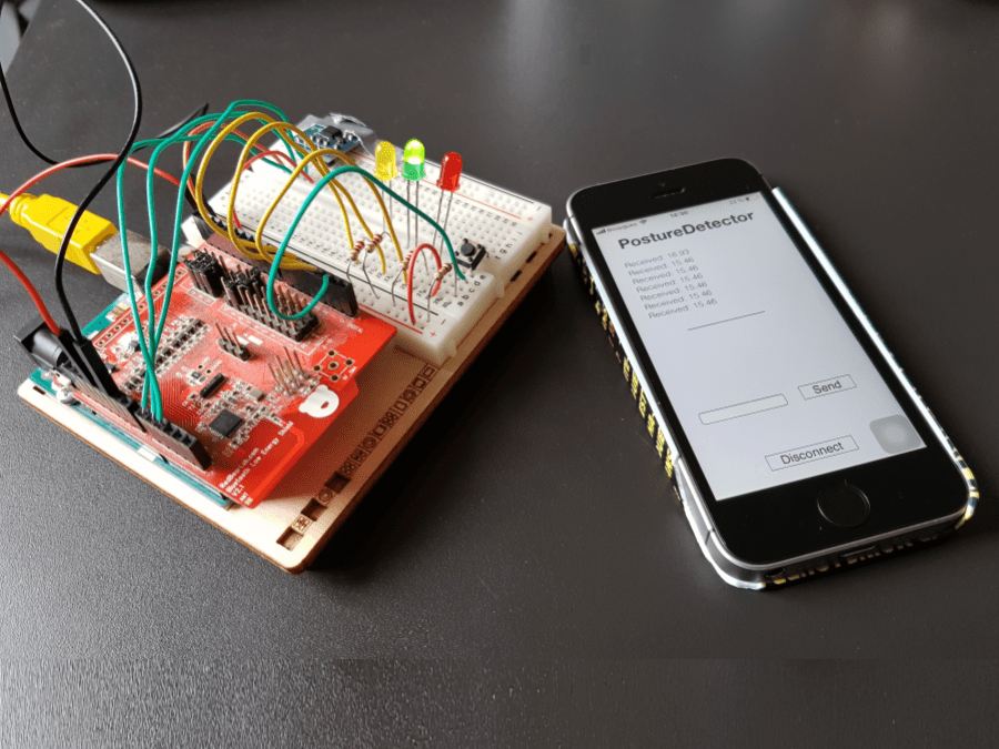 A Posture Detector Sending Bluetooth Data to a Cordova App Arduino