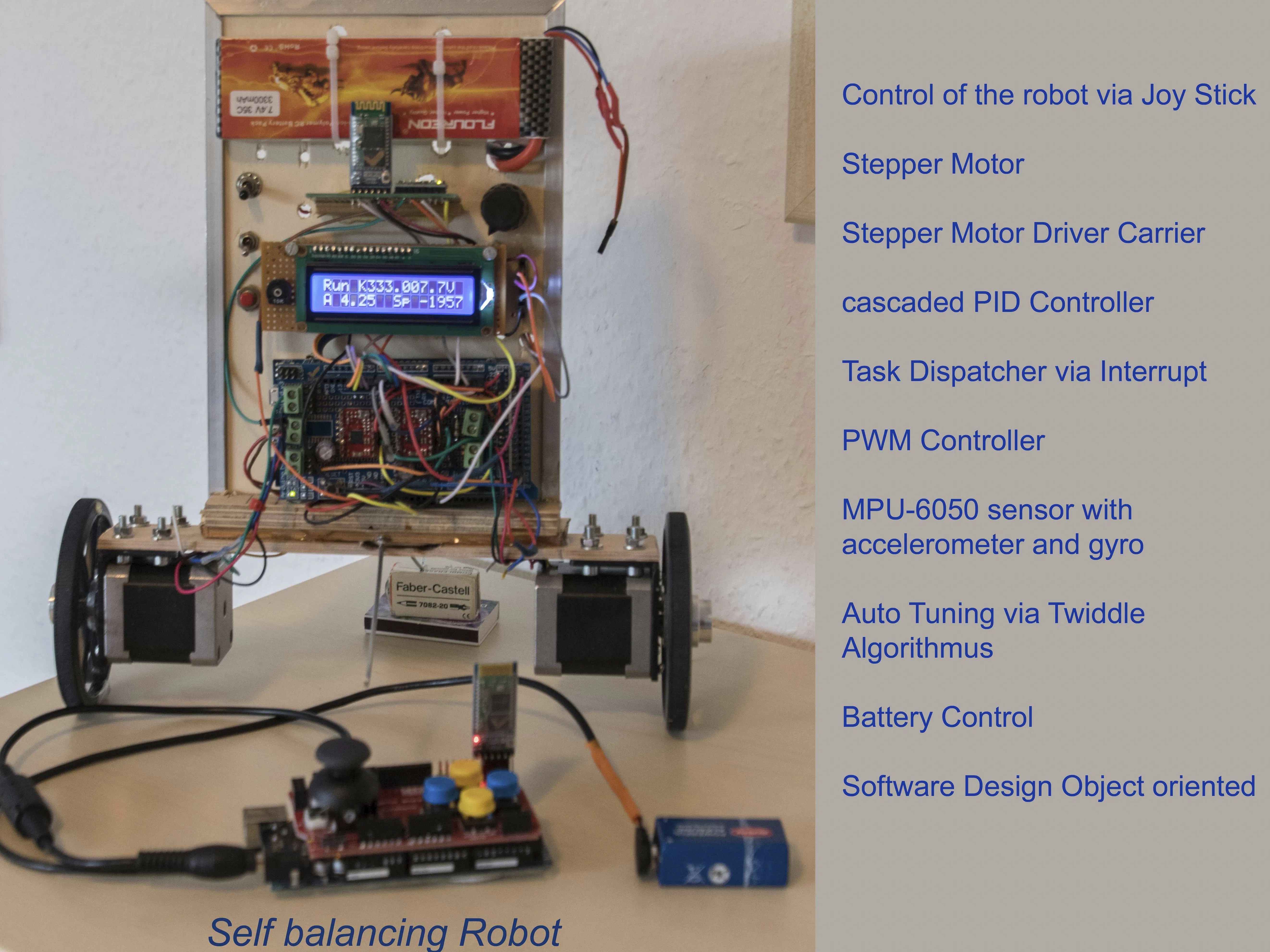 two wheeled self balancing robot with stepper motor. Hackster.io