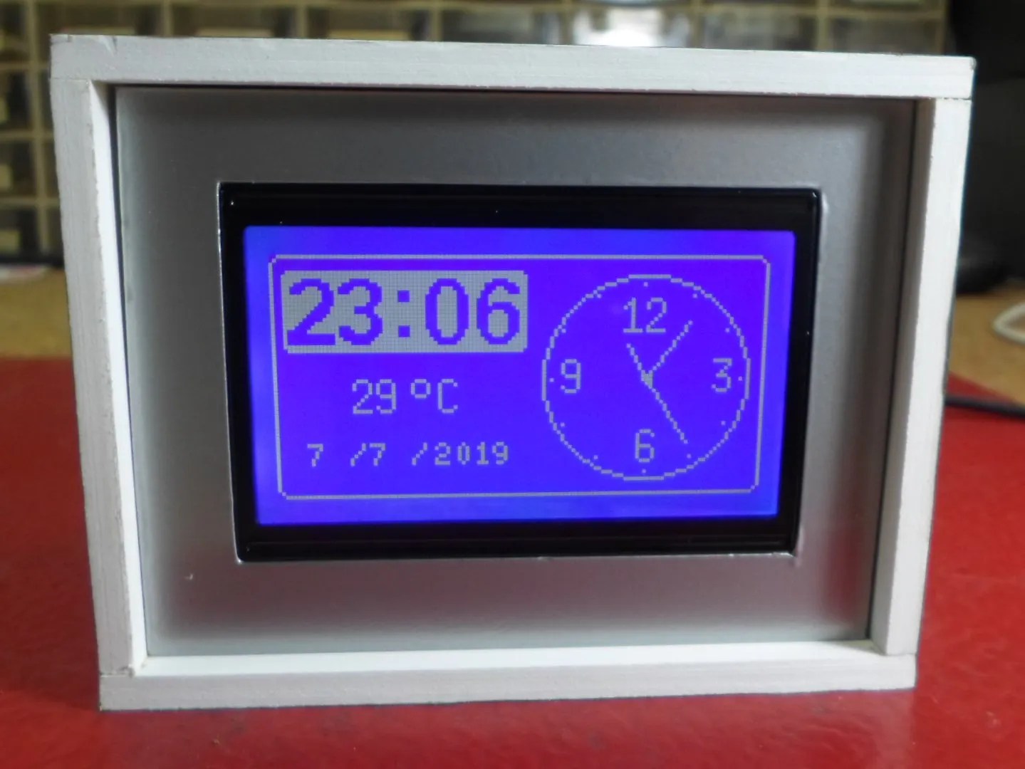 Analog, Digital Clock and Thermometer on 128x64 LCD Hackster.io