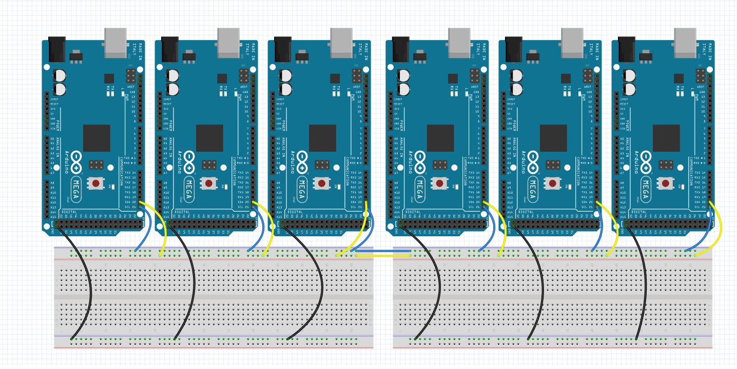 Using I2C Communication Protocol to Connect 6 Arduino Megas Hackster.io