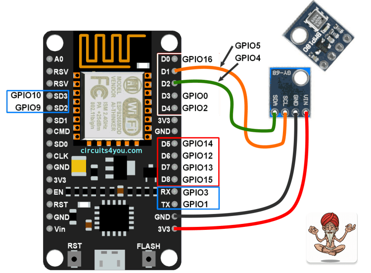 How to Interface BMP180 module with Esp8266 & iotguru.cloud Hackster.io