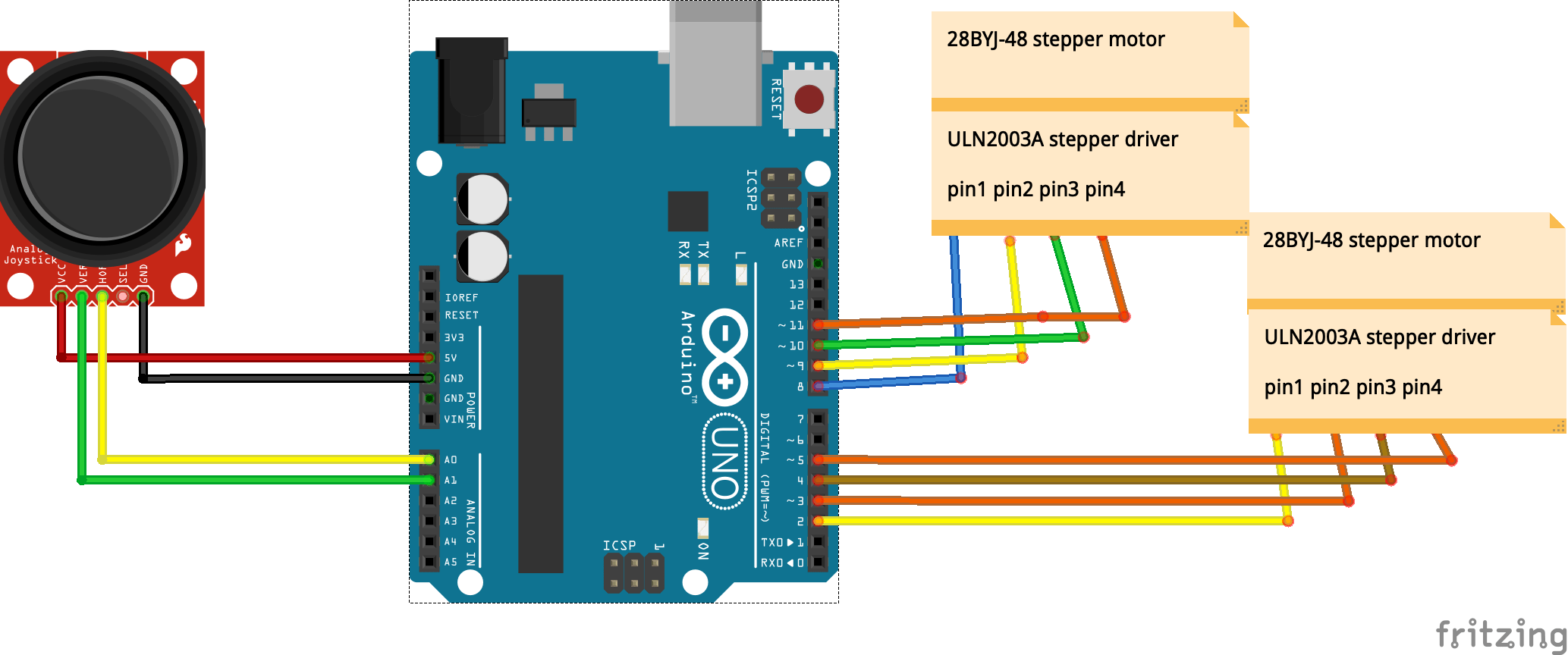 Control 2 stepper motors with a joystick Hackster.io