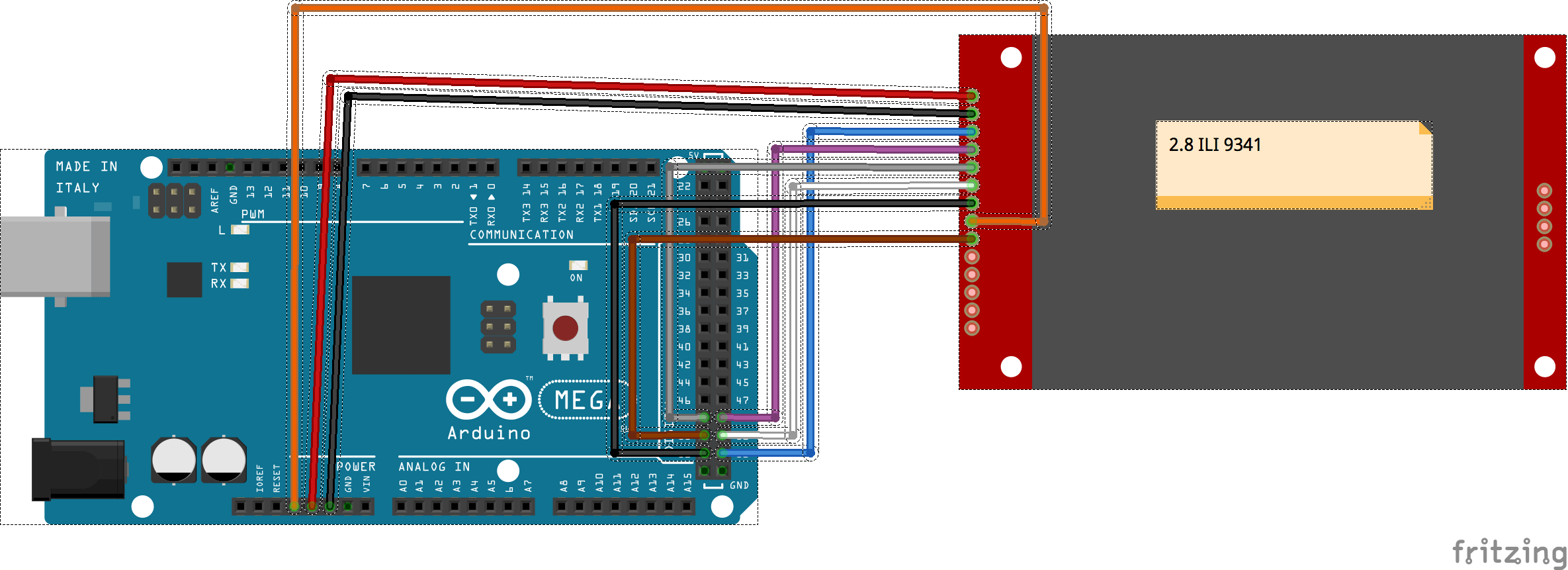 Tutorial for ILI9341 TFT LCD SD and Arduino MEGA (part 1) Arduino