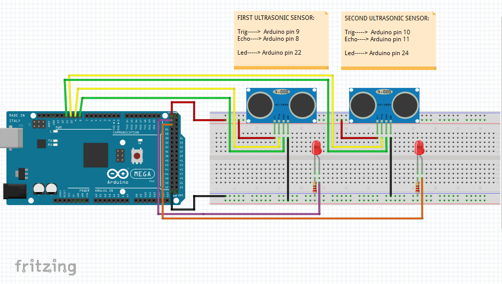 Ultrasonic sensor and servo motor arduino code hetykool