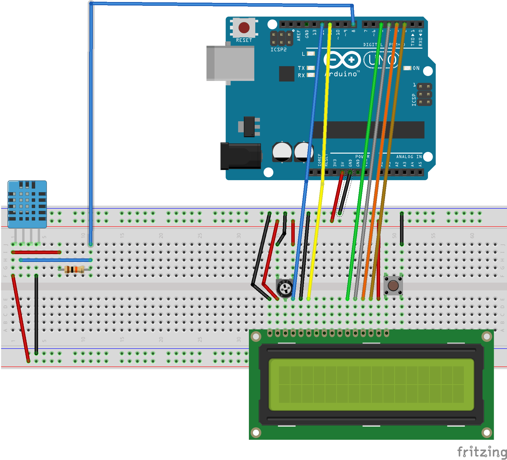 Portable Arduino Temp/Humidity Sensor with LCD Arduino Project Hub