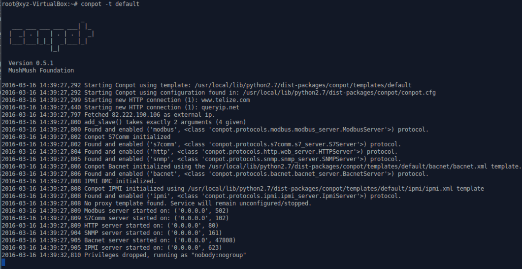Creating an Industrial Control System Honeypot with Conpot