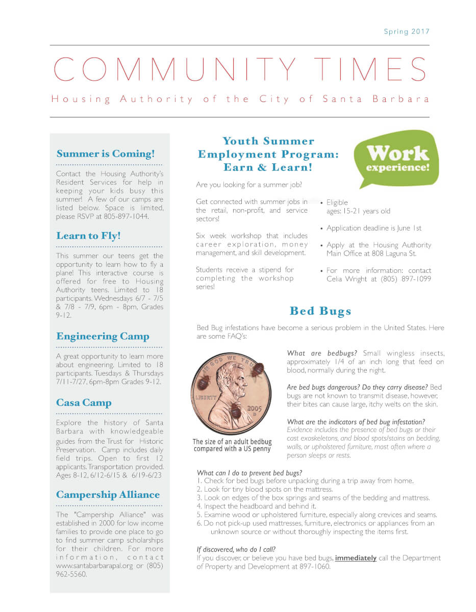 Housing Newsletter Housing Authority of the City of Santa Barbara