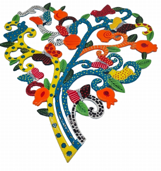 Heart Tree Wall art turquoise Hadarya