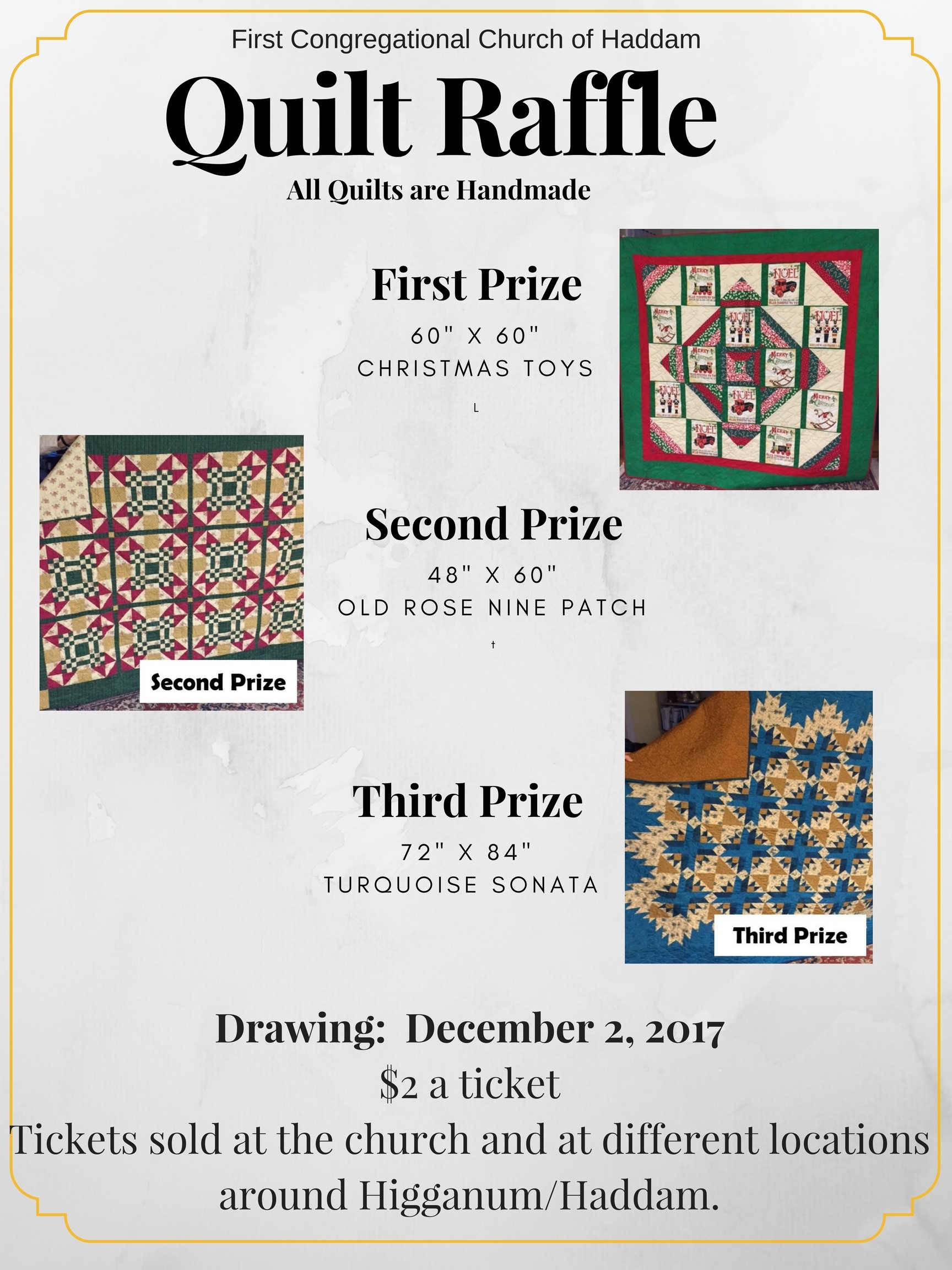 2017 Quilt Raffle United Congregational Church of Haddam and Higganum