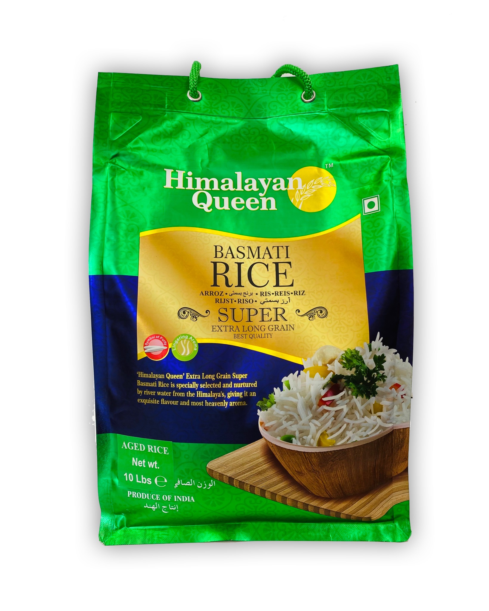 Himalayan Queen Basmati Super Extra long grain 4x10lb (Green) Hafez Foods