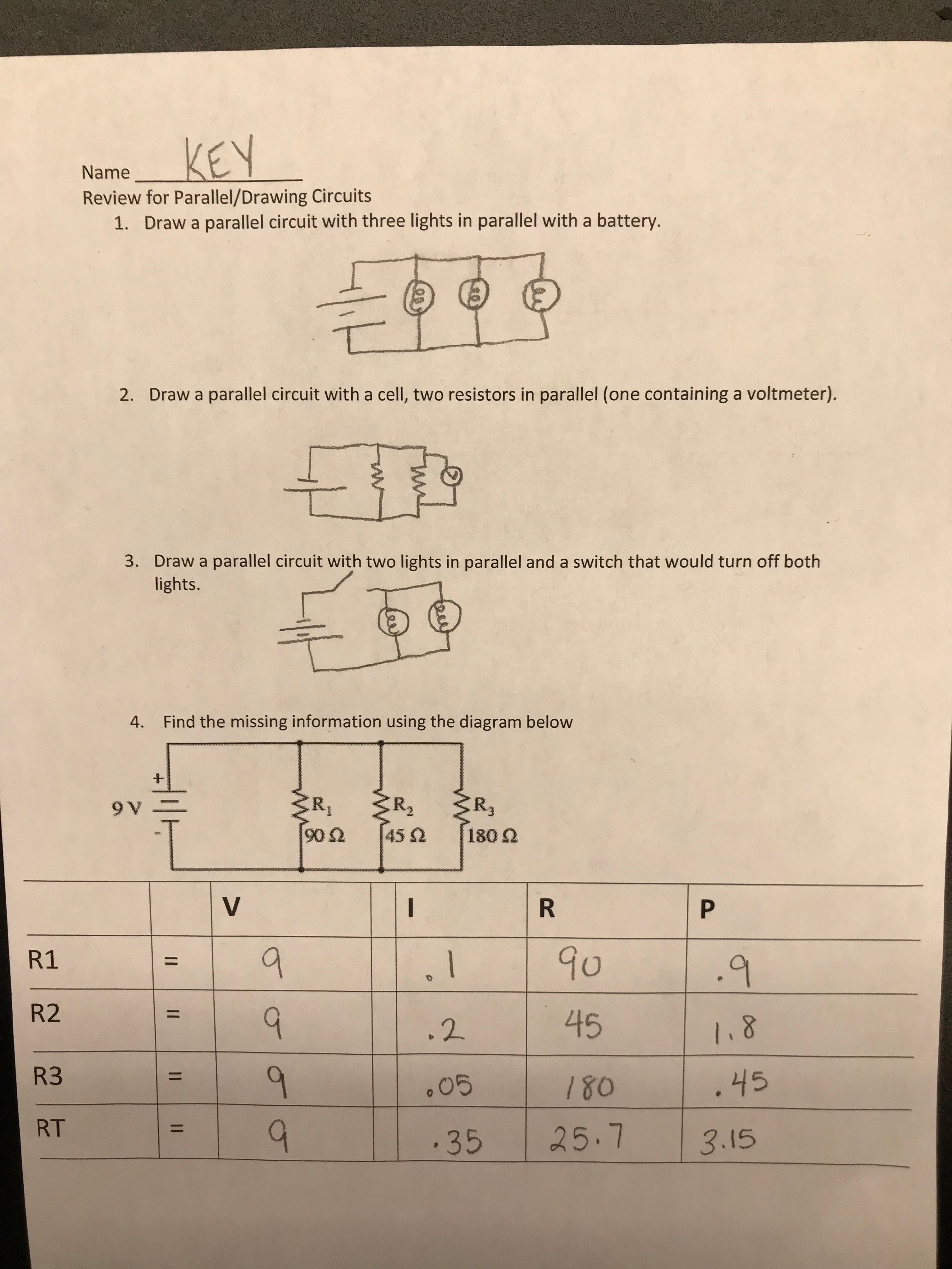 Ap physics circuit math worksheet