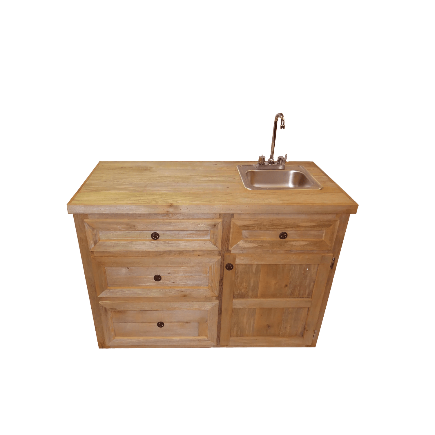 WET BAR DOUBLE W/SINK BLACK Haggards Rustic Goods
