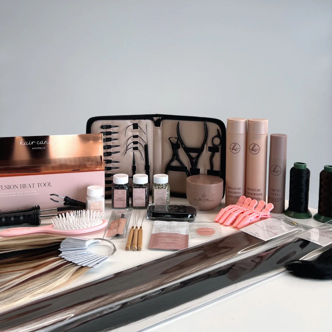 All Method Hair Extension Starter Kit (Weft, Keratin Bonds and Invisib