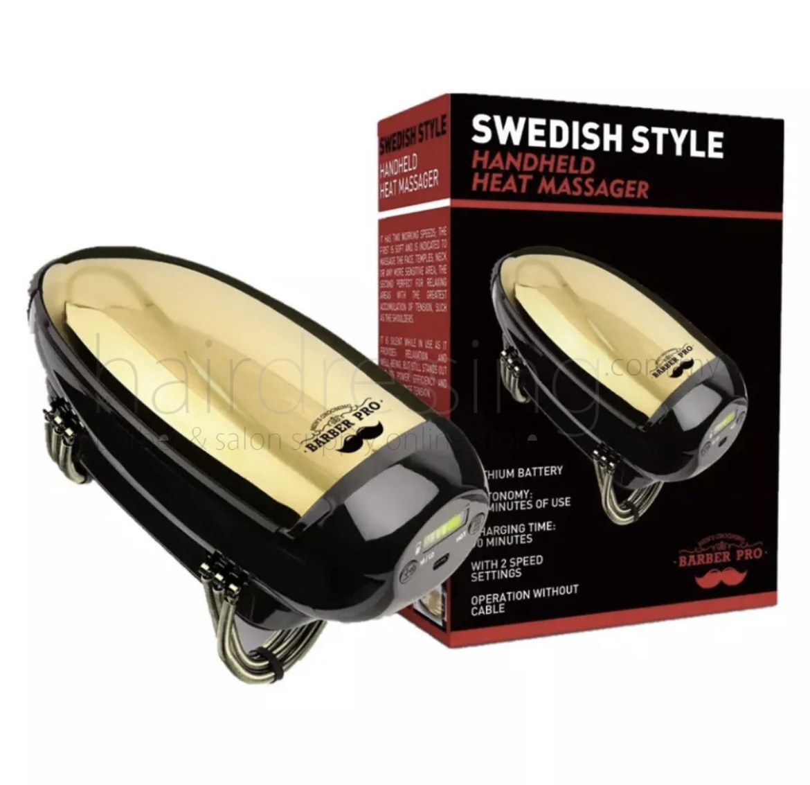 Barber Pro Swedish Style HandHeld Heat Massager Headgame x Hairdressing