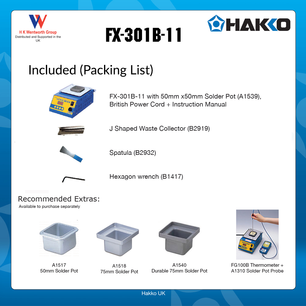 FX301B Soldering Pot HAKKO UK HK Wentworth Group