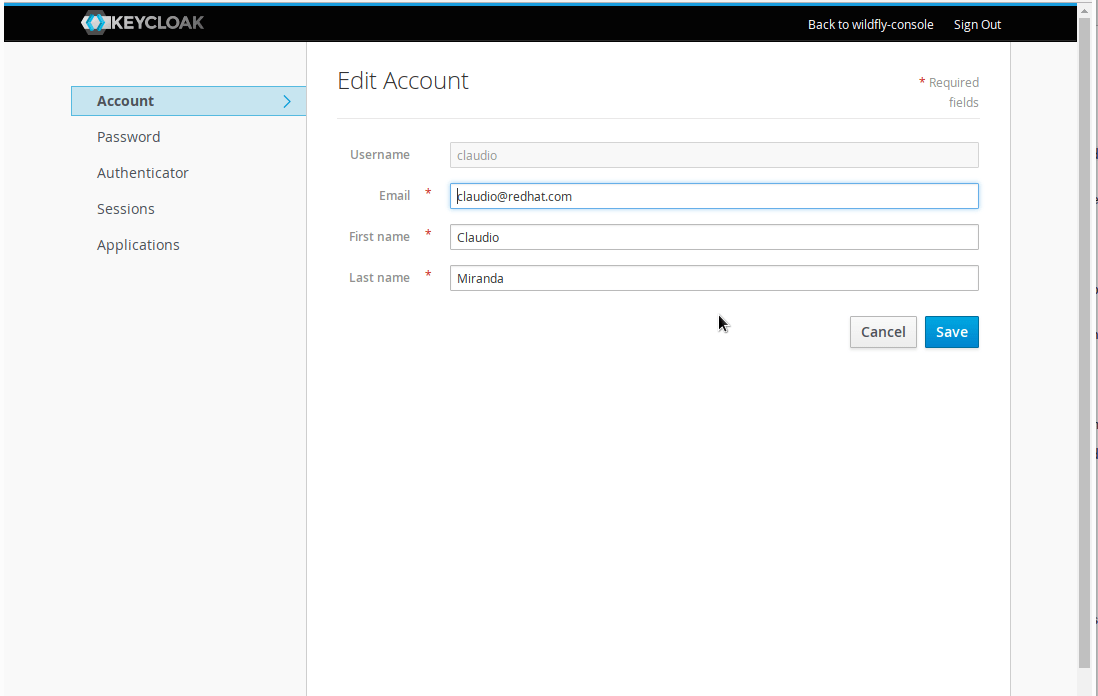 Keycloak SSO HAL Management Console