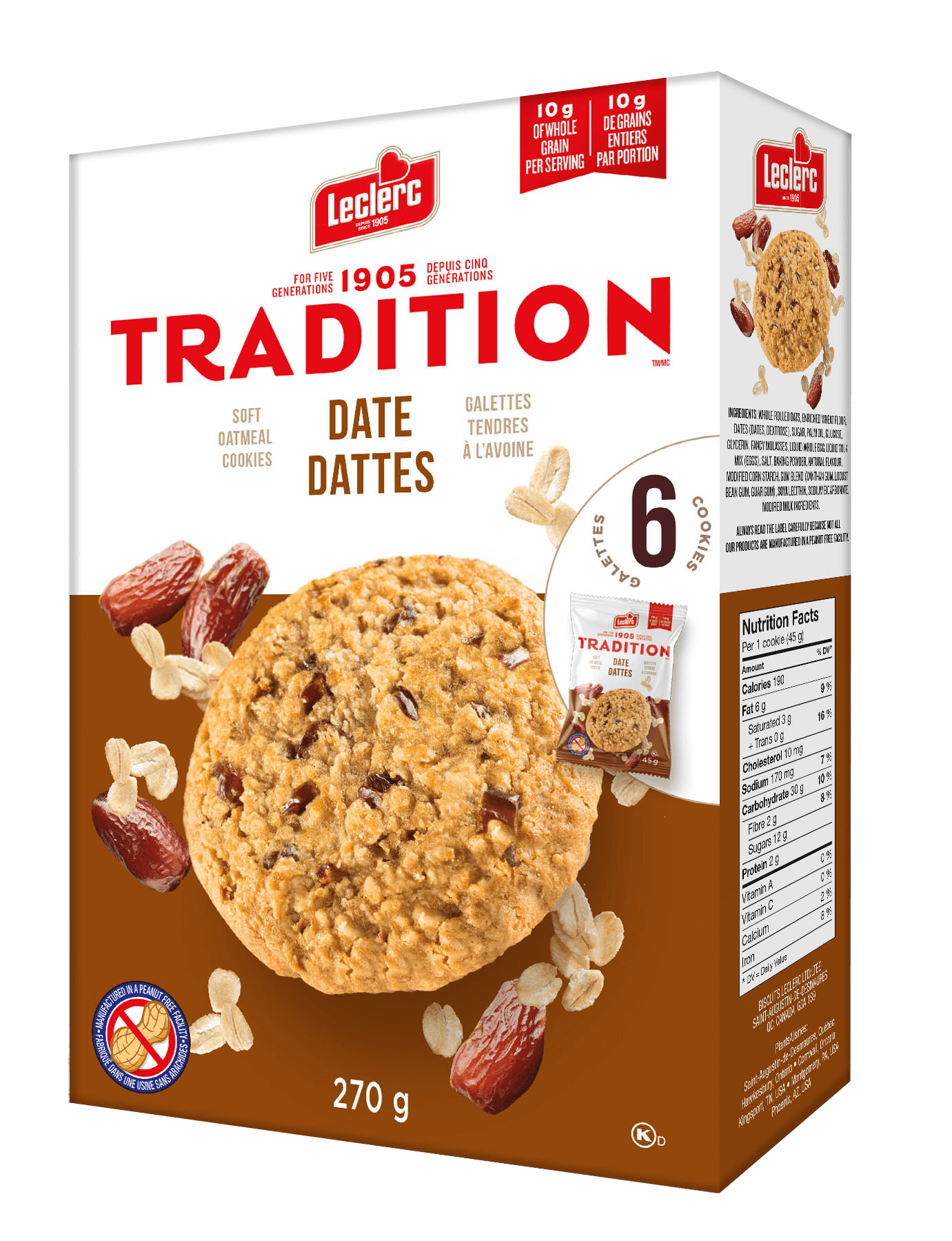 TRADITION 1905 DATE OATMEAL COOKIES by Leclerc IlmHub Halal Foods