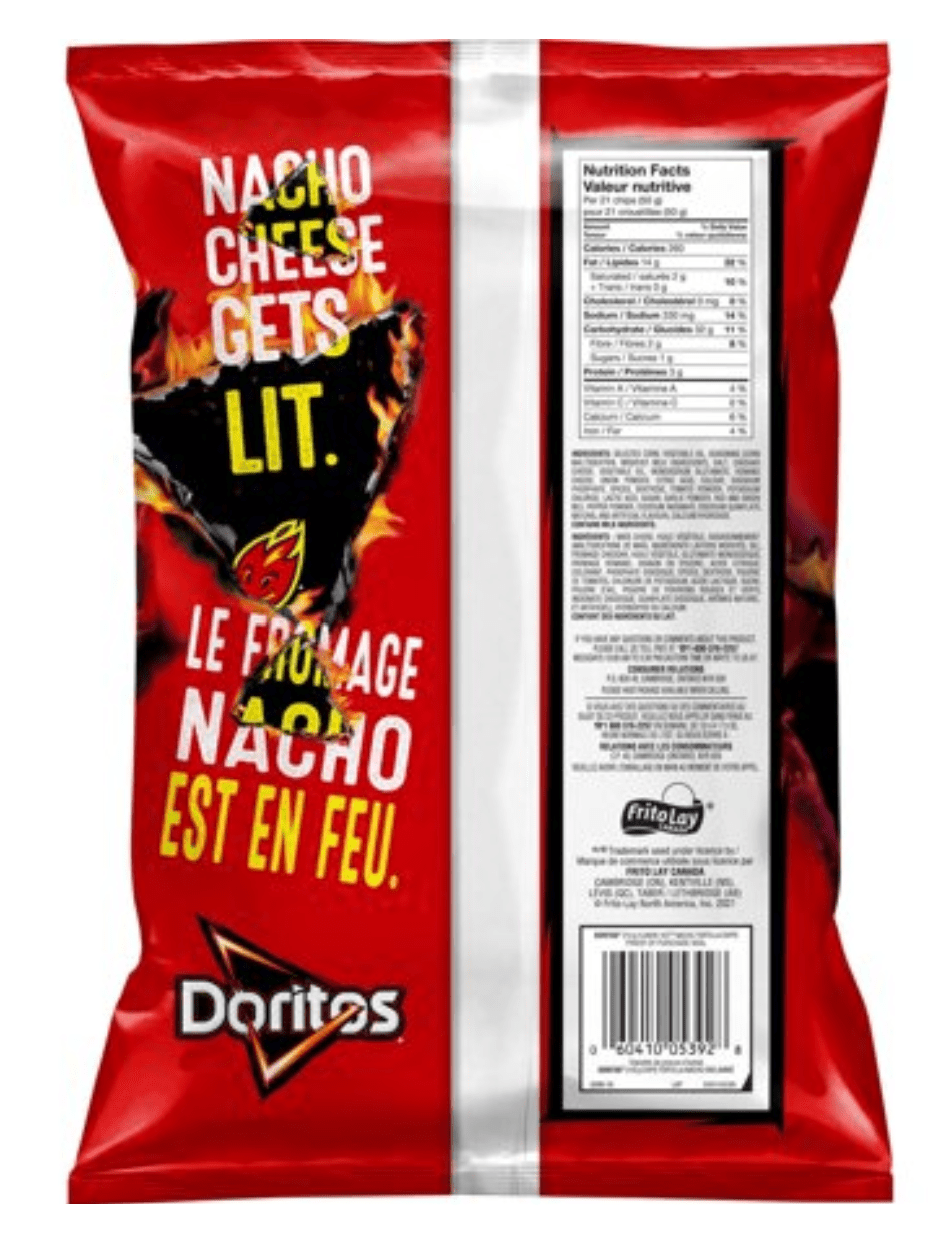 DORITOS® FLAMIN’ HOT® Nacho Flavoured Tortilla Chips IlmHub Halal Foods & Ingredients