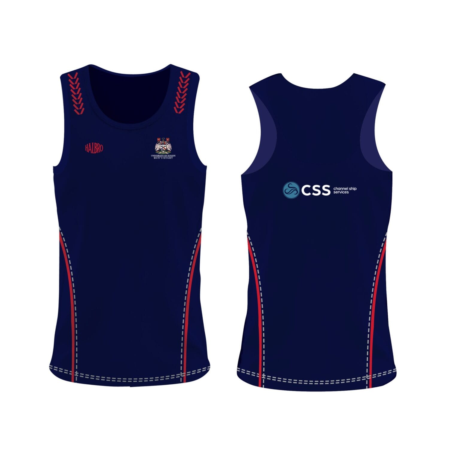 University Of Sussex Rugby Infinity Style Vest Halbro Sportswear Limited